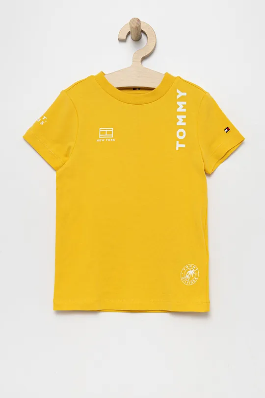 żółty Tommy Hilfiger t-shirt dziecięcy Chłopięcy