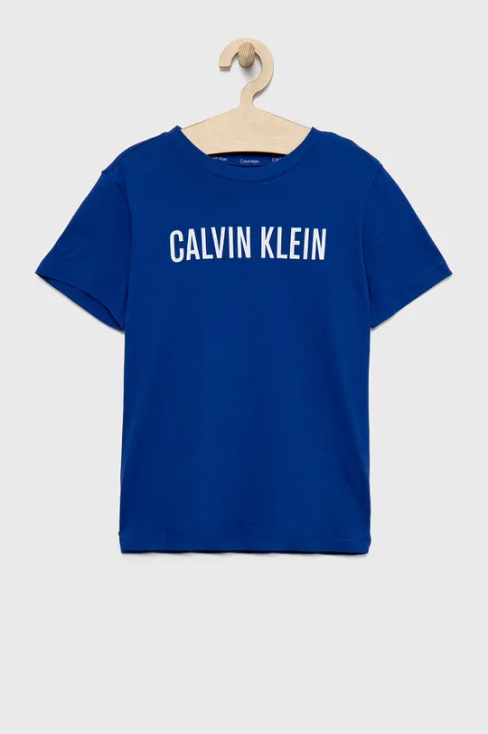 Παιδικό βαμβακερό μπλουζάκι Calvin Klein Underwear σκούρο μπλε