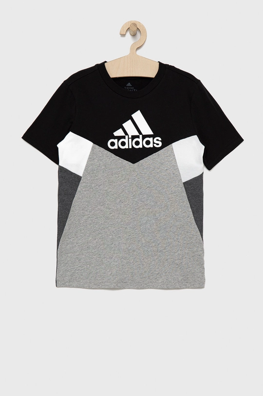 szary adidas Performance t-shirt bawełniany dziecięcy HA4025 Chłopięcy