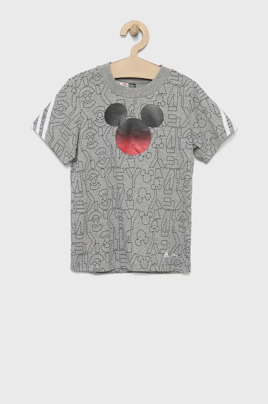 siva Otroški bombažen t-shirt adidas Performance Disney Fantovski