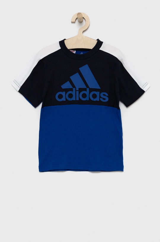 niebieski adidas Performance T-shirt bawełniany dziecięcy HC5651 Chłopięcy