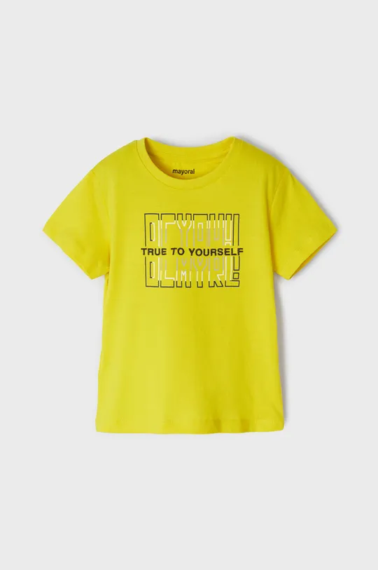 żółty Mayoral T-shirt bawełniany dziecięcy Chłopięcy