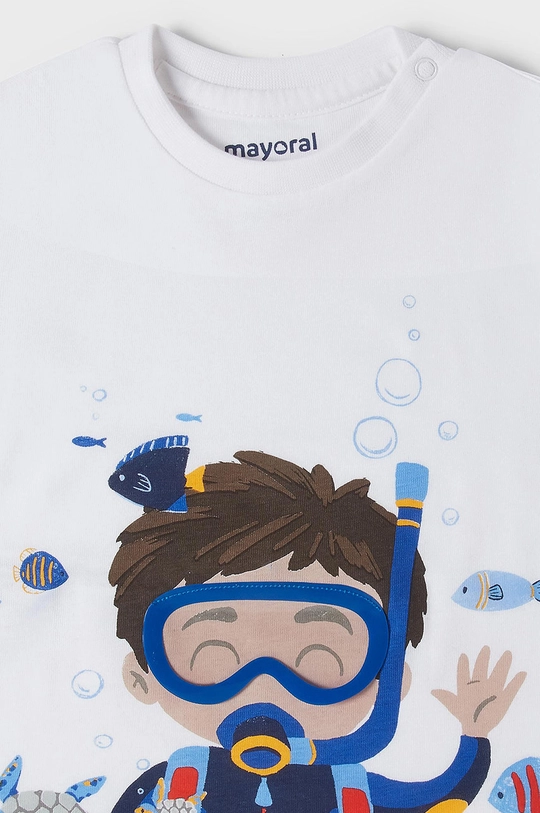 Mayoral tricou de bumbac pentru copii alb 1010.3H.BABY