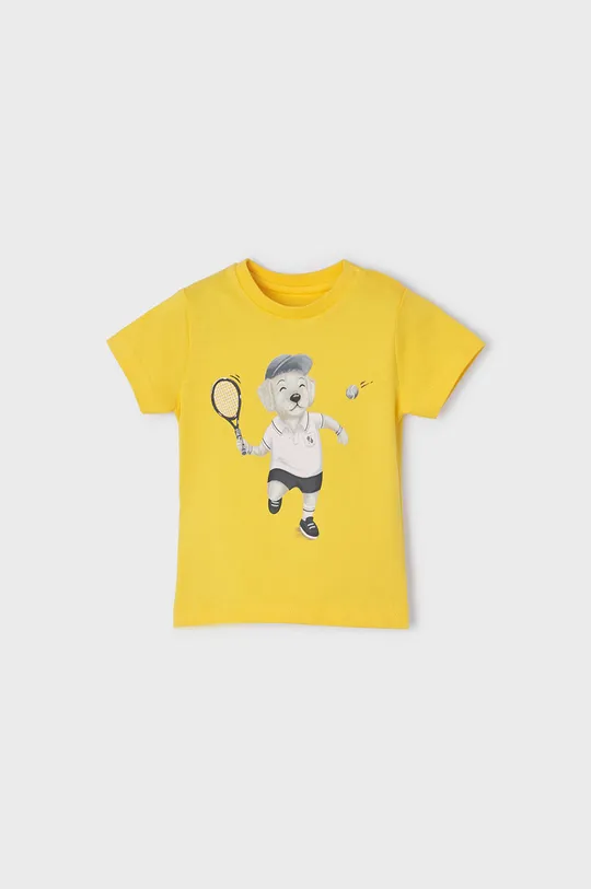 żółty Mayoral T-shirt bawełniany dziecięcy Chłopięcy