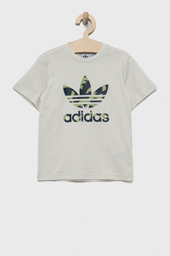 béžová Detské bavlnené tričko adidas Originals HC4533 Chlapčenský