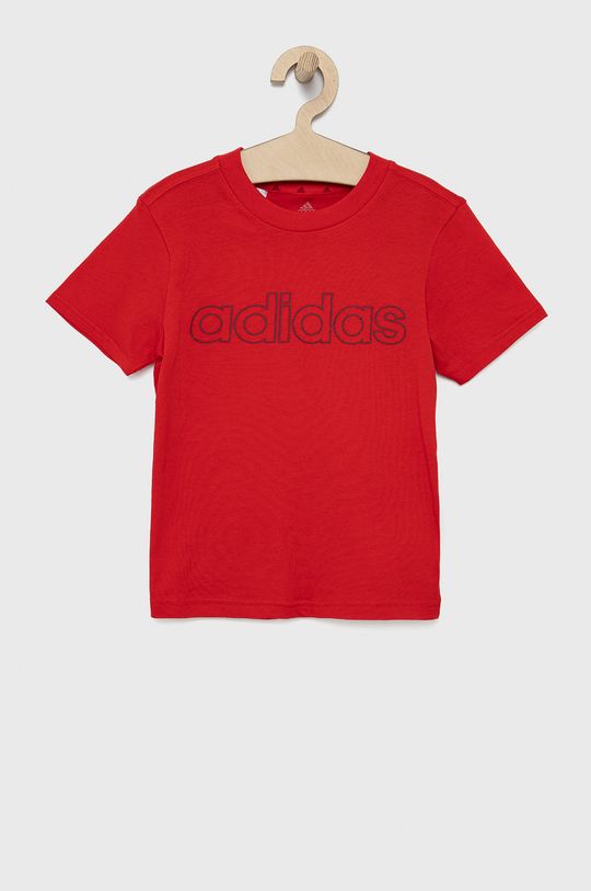 červená Dětské bavlněné tričko adidas Performance HD5971 Chlapecký