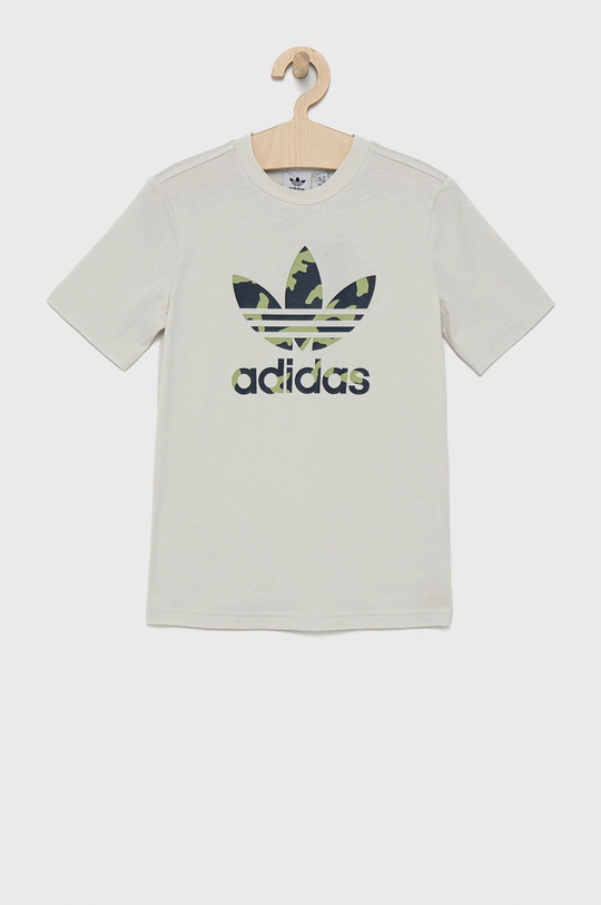 бежевий Дитяча бавовняна футболка adidas Originals HF7451 Для хлопчиків