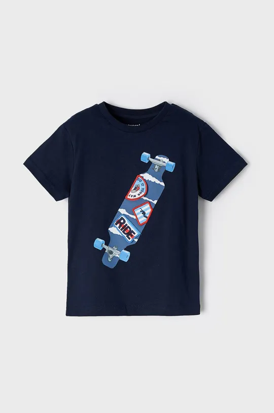 granatowy Mayoral T-shirt bawełniany dziecięcy Chłopięcy