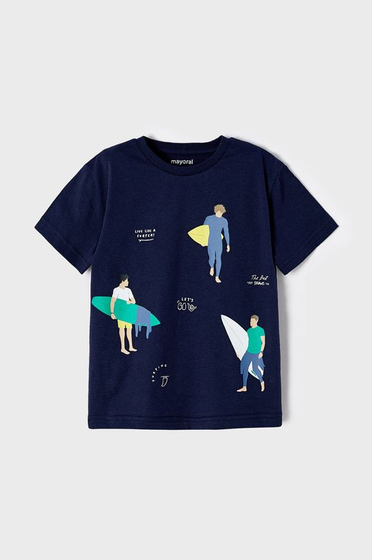 námořnická modř Dětské bavlněné tričko Mayoral Chlapecký