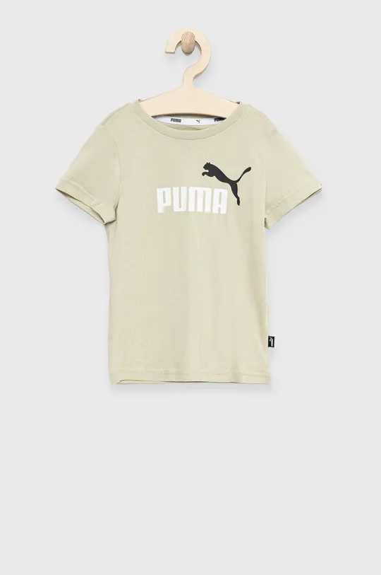 бежевый Детская хлопковая футболка Puma 586985. Для мальчиков
