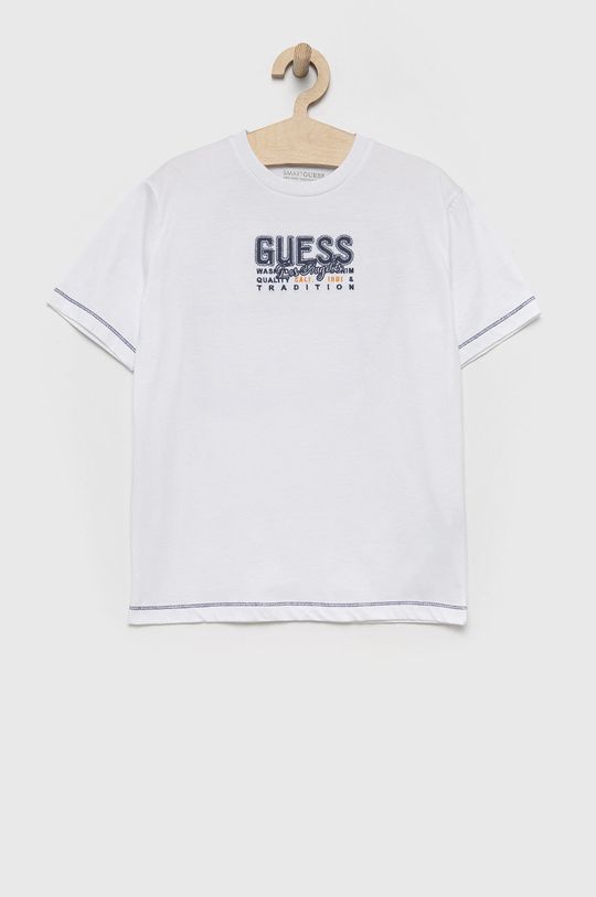 alb Guess tricou de bumbac pentru copii De băieți