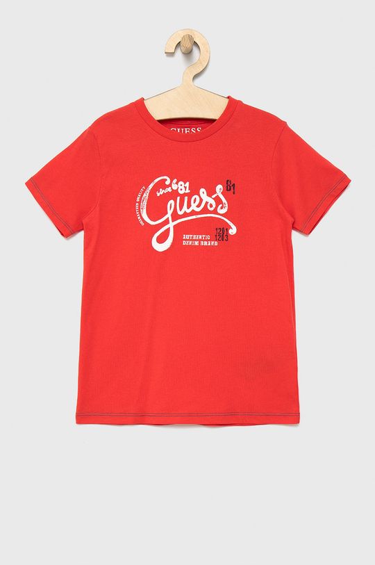 rosu Guess tricou de bumbac pentru copii De băieți
