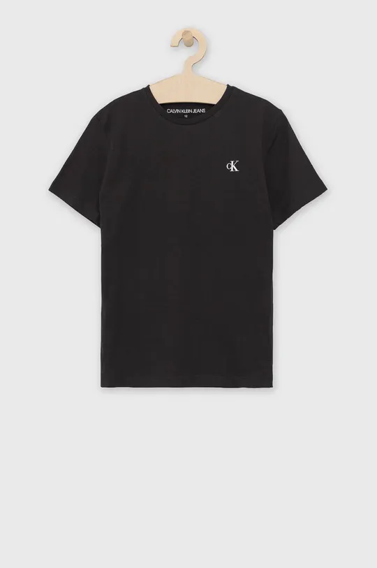 Detské bavlnené tričko Calvin Klein Jeans čierna
