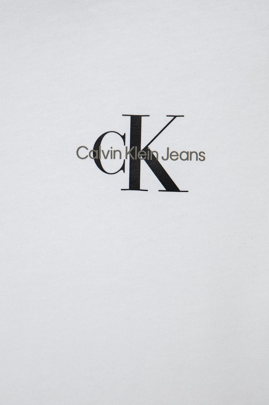 Детская хлопковая футболка Calvin Klein Jeans белый