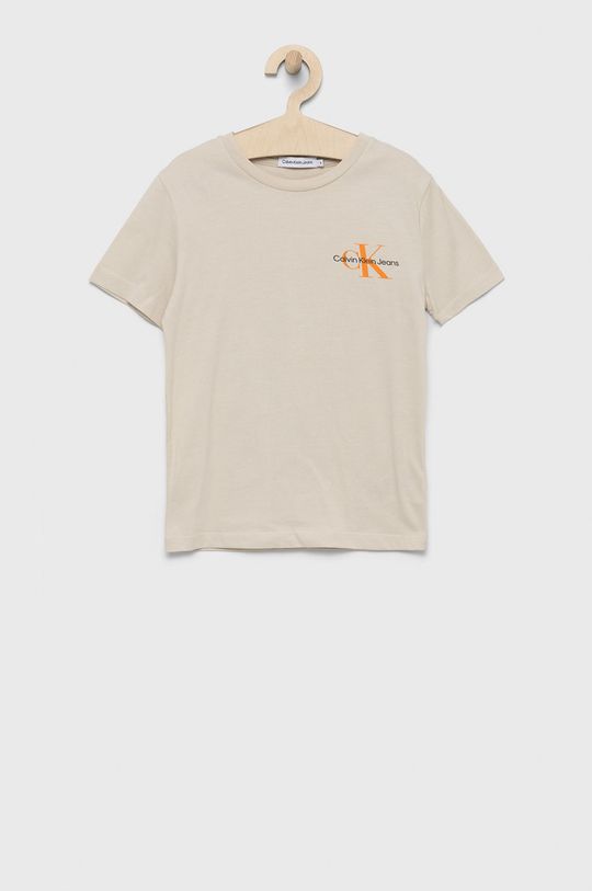 písková Dětské bavlněné tričko Calvin Klein Jeans Chlapecký