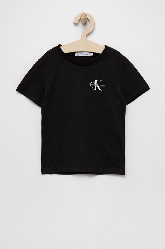czarny Calvin Klein Jeans t-shirt bawełniany dziecięcy IB0IB01231.PPYY Chłopięcy