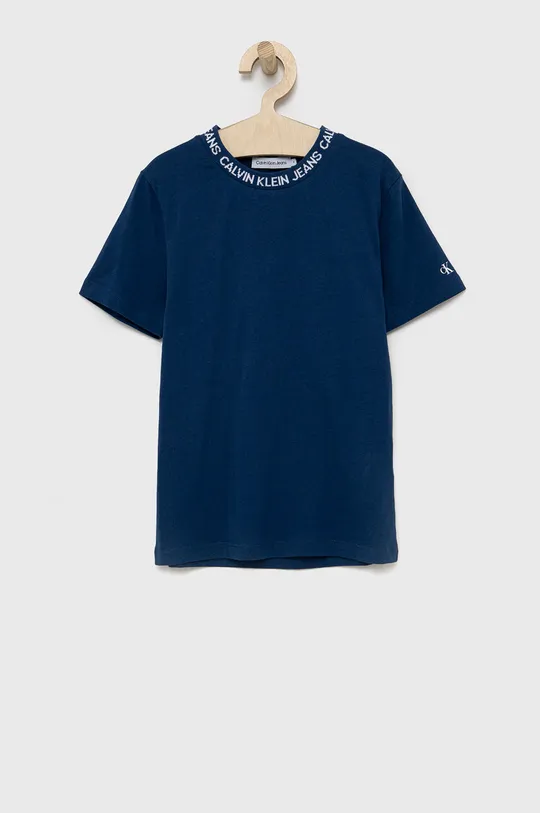 блакитний Дитяча бавовняна футболка Calvin Klein Jeans Для хлопчиків
