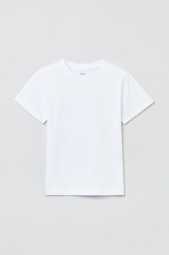 biały OVS t-shirt bawełniany dziecięcy Chłopięcy