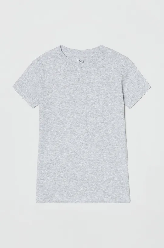 Детская хлопковая футболка OVS (2-pack) серый