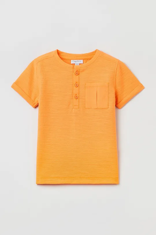 pomarańczowy OVS t-shirt bawełniany dziecięcy Chłopięcy