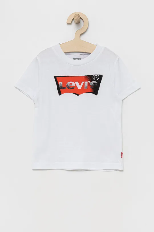 biały Levi's t-shirt bawełniany dziecięcy Chłopięcy