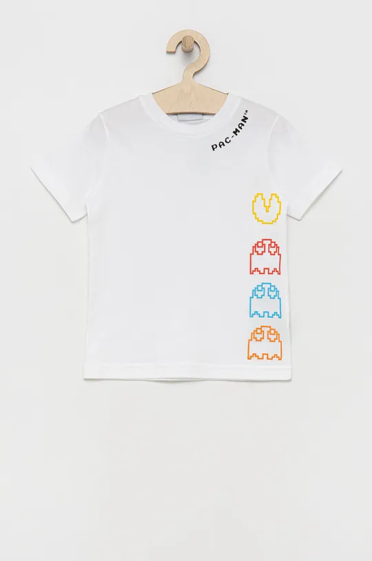 biela Detské bavlnené tričko United Colors of Benetton Chlapčenský