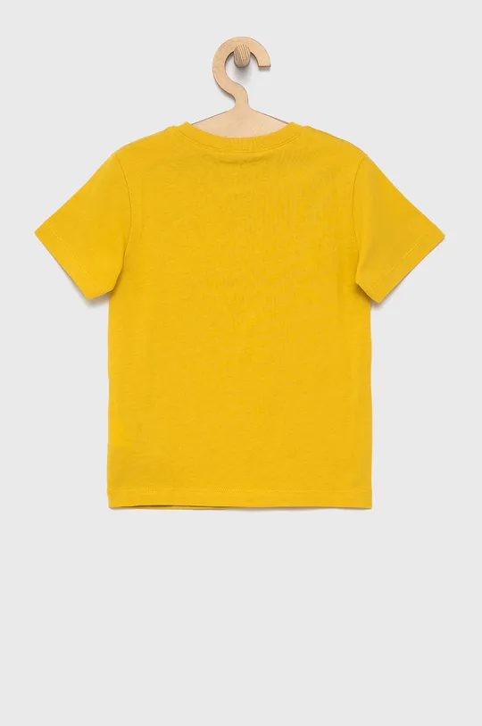 Dječja pamučna majica kratkih rukava United Colors of Benetton zlatna
