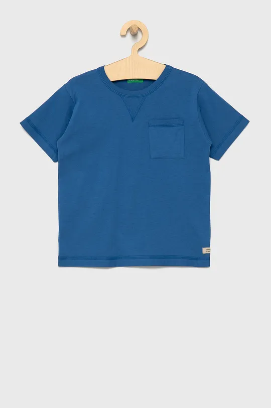 μπλε United Colors of Benetton - Παιδικό βαμβακερό μπλουζάκι Για αγόρια