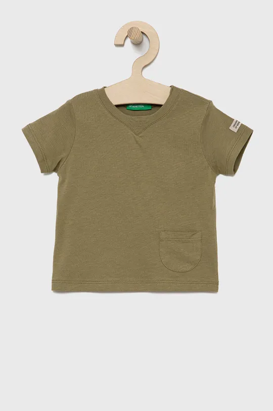 πράσινο United Colors of Benetton - Παιδικό βαμβακερό μπλουζάκι Για αγόρια