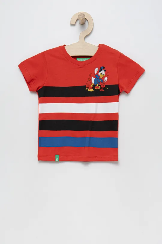 κόκκινο Παιδικό βαμβακερό μπλουζάκι United Colors of Benetton Για αγόρια