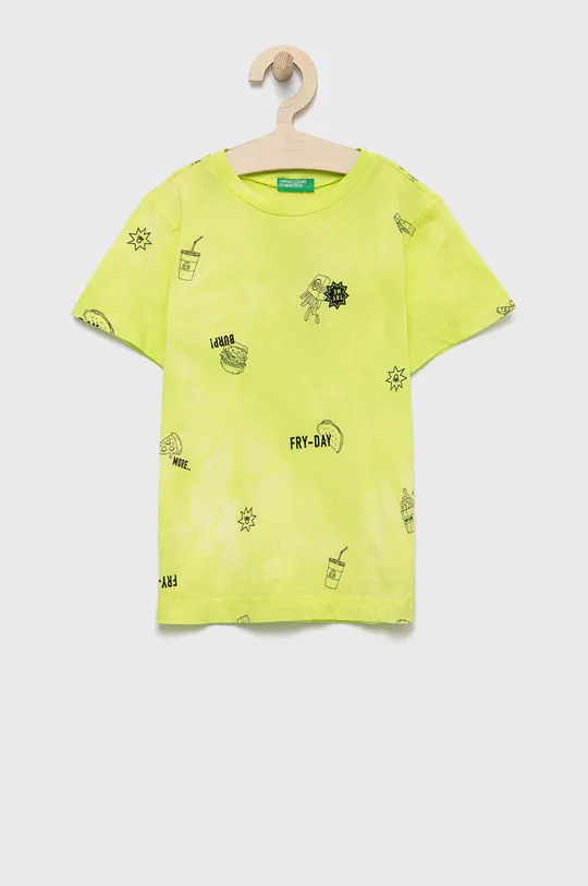 zelena Otroški bombažen t-shirt United Colors of Benetton Fantovski