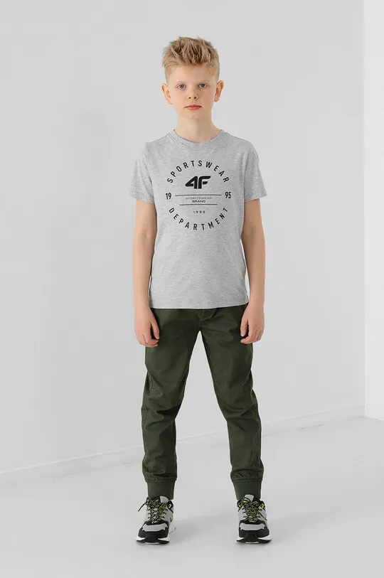 γκρί Παιδικό βαμβακερό μπλουζάκι 4F Για αγόρια