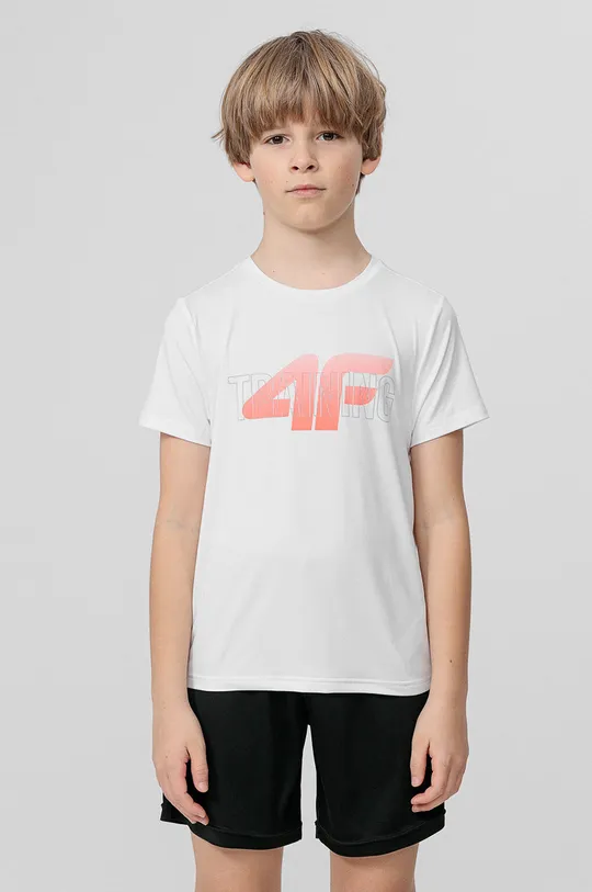 4F t-shirt dziecięcy biały