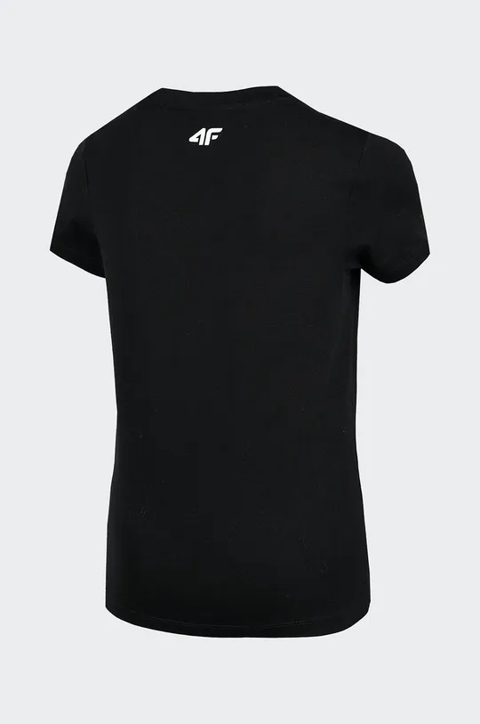 čierna Detské bavlnené tričko 4F