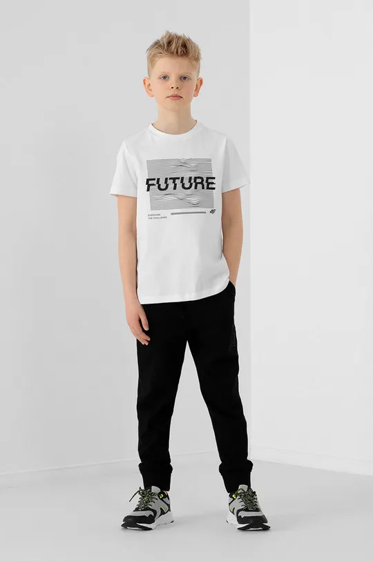 λευκό Παιδικό βαμβακερό μπλουζάκι 4F Για αγόρια