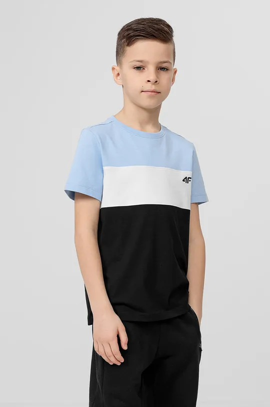 Παιδικό βαμβακερό μπλουζάκι 4F μαύρο