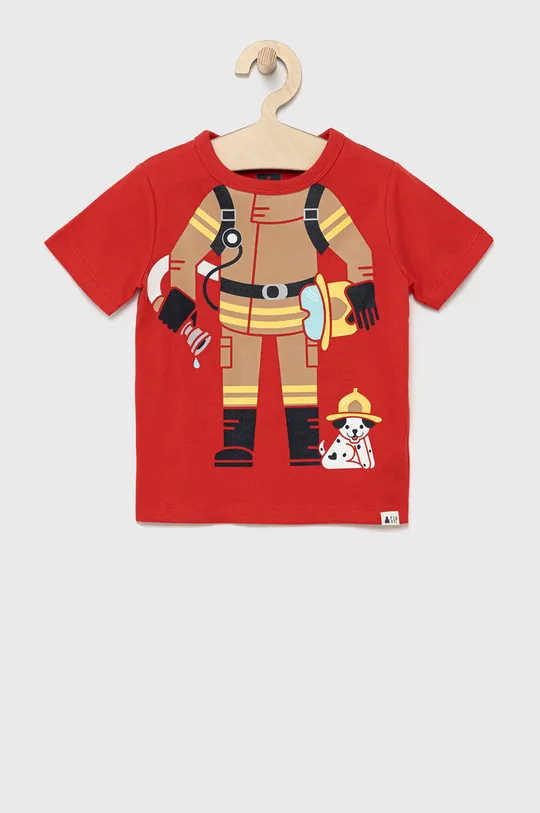 κόκκινο Παιδικό βαμβακερό μπλουζάκι GAP Για αγόρια
