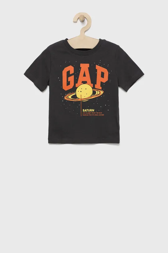серый GAP детская хлопковая футболка Для мальчиков