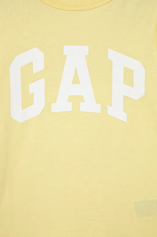 Dječja pamučna majica kratkih rukava GAP zlatna