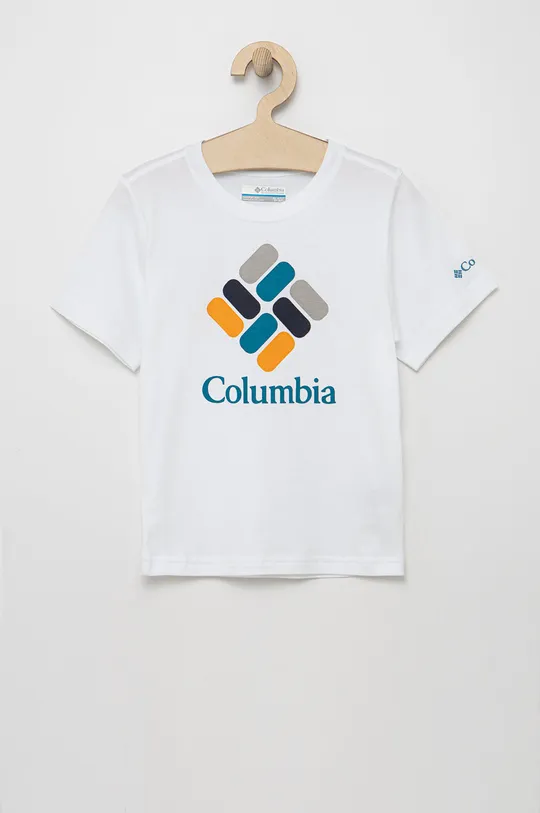biały Columbia t-shirt bawełniany dziecięcy Chłopięcy
