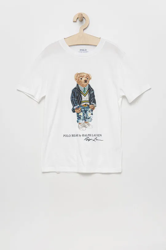 biały Polo Ralph Lauren t-shirt bawełniany dziecięcy 323865660001 Chłopięcy