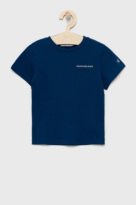 námořnická modř Dětské bavlněné tričko Calvin Klein Jeans Chlapecký