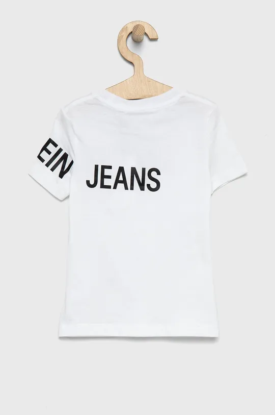 Calvin Klein Jeans T-shirt bawełniany dziecięcy IB0IB01107.PPYY biały