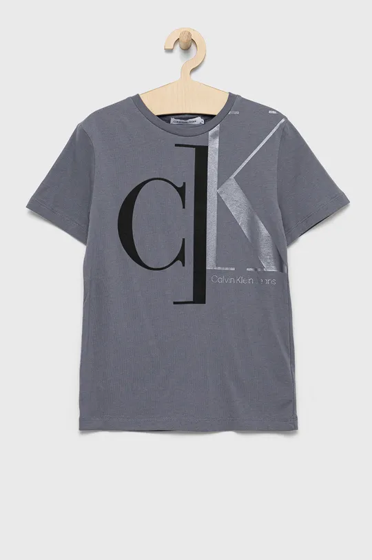 γκρί Calvin Klein Jeans - Παιδικό βαμβακερό μπλουζάκι Για αγόρια