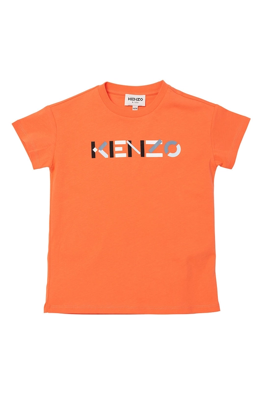 Детская хлопковая футболка Kenzo Kids оранжевый