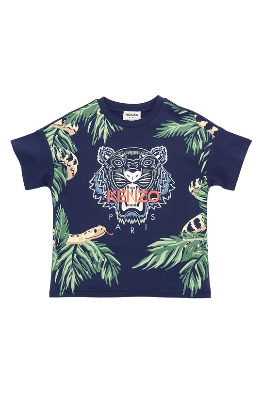 granatowy Kenzo Kids t-shirt bawełniany dziecięcy Chłopięcy