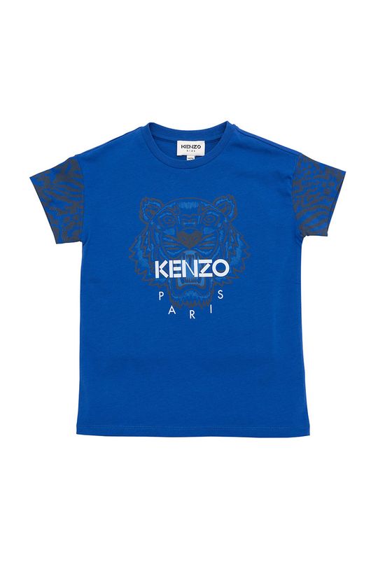 stalowy niebieski Kenzo Kids t-shirt bawełniany dziecięcy Chłopięcy