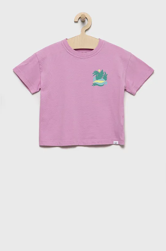 roza Otroška bombažna kratka majica GAP Fantovski