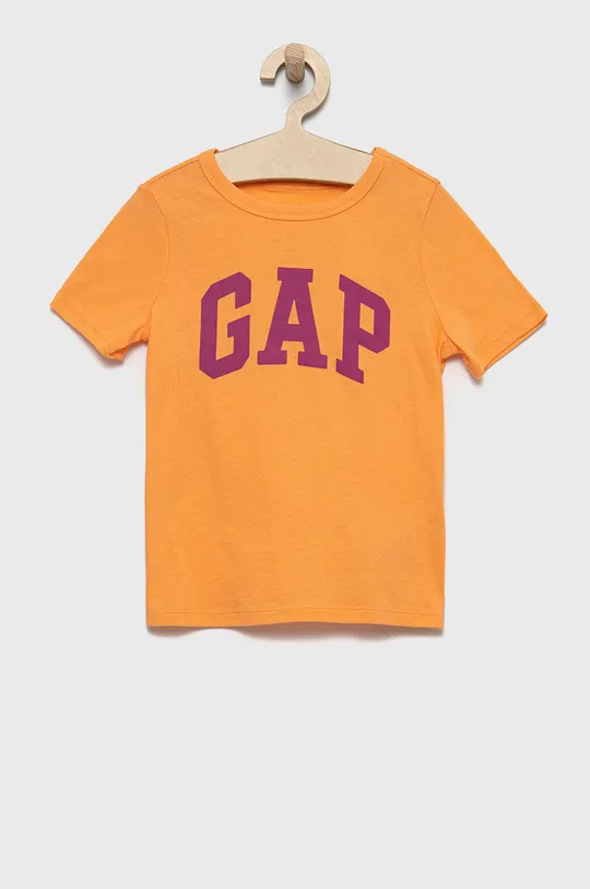 Dječja pamučna majica kratkih rukava GAP (2-pack) narančasta