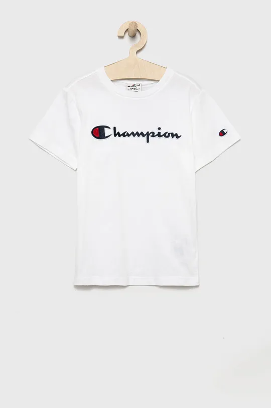 biały Champion t-shirt bawełniany dziecięcy Chłopięcy